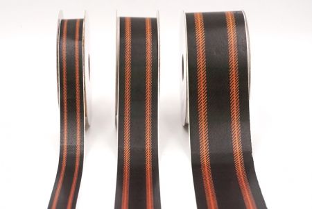 Чорна та помаранчева смугаста тканинна стрічка набір_AI